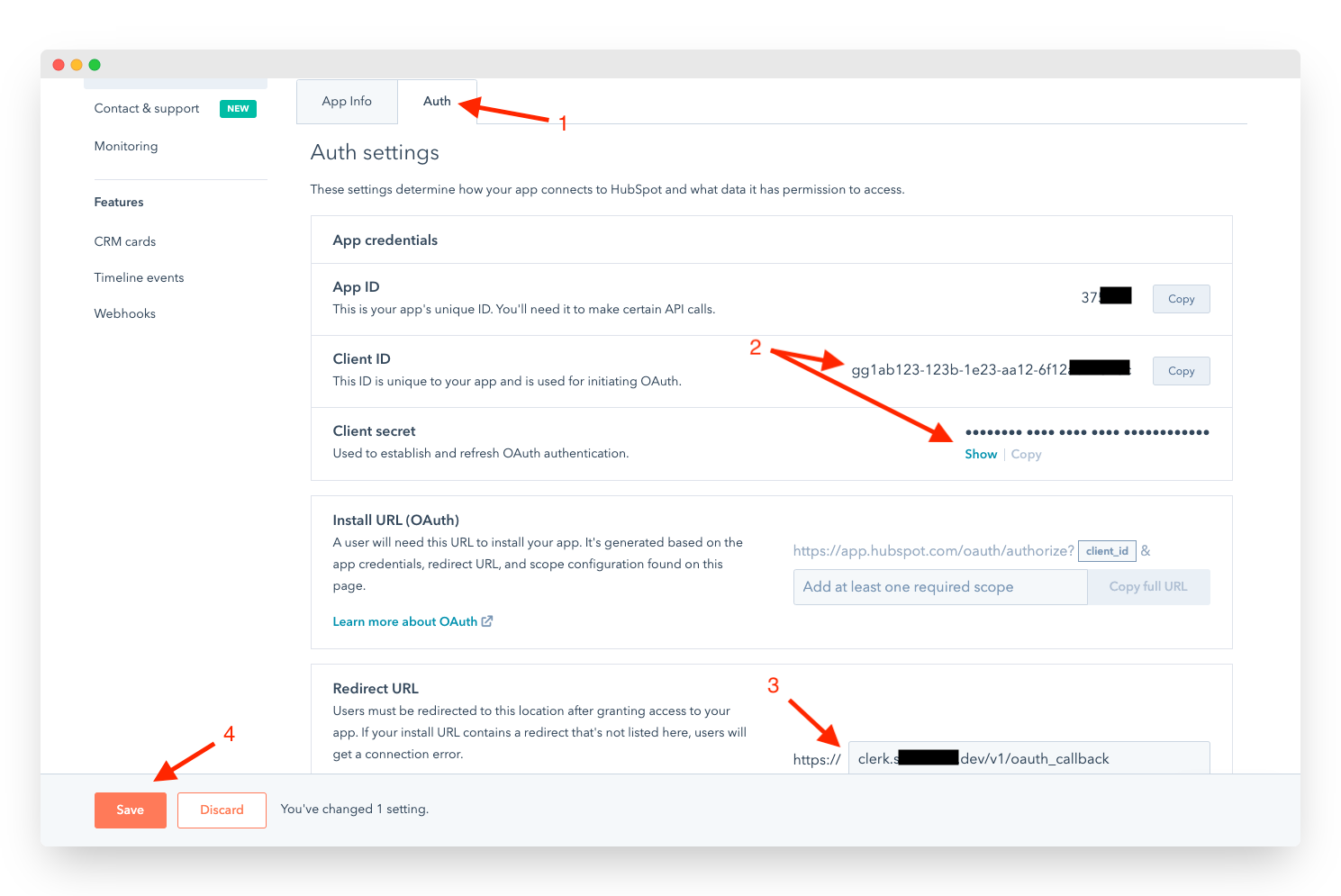 Configuring a HubSpot app